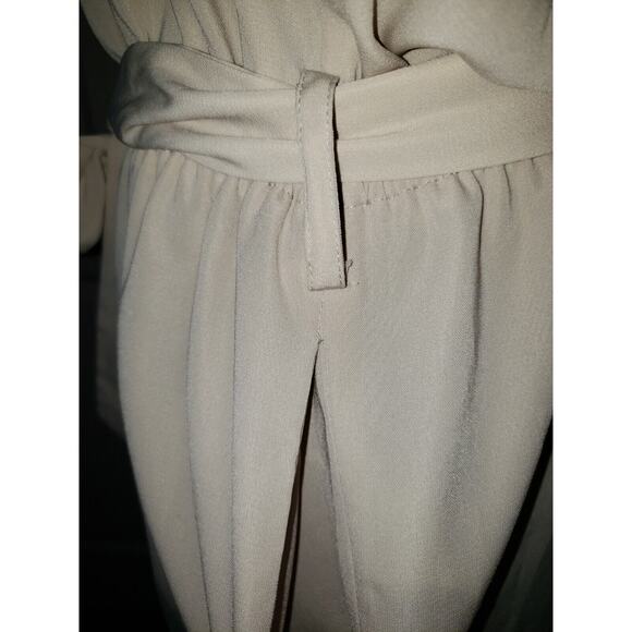 Forever 21 Lace & Tie Bow Belt Cream Jumpsuit Romper Women Size Medium M - Picture 5 of 11